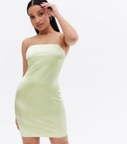 New Look Petite Light Green Strappy Bodycon Mini Slip Dress